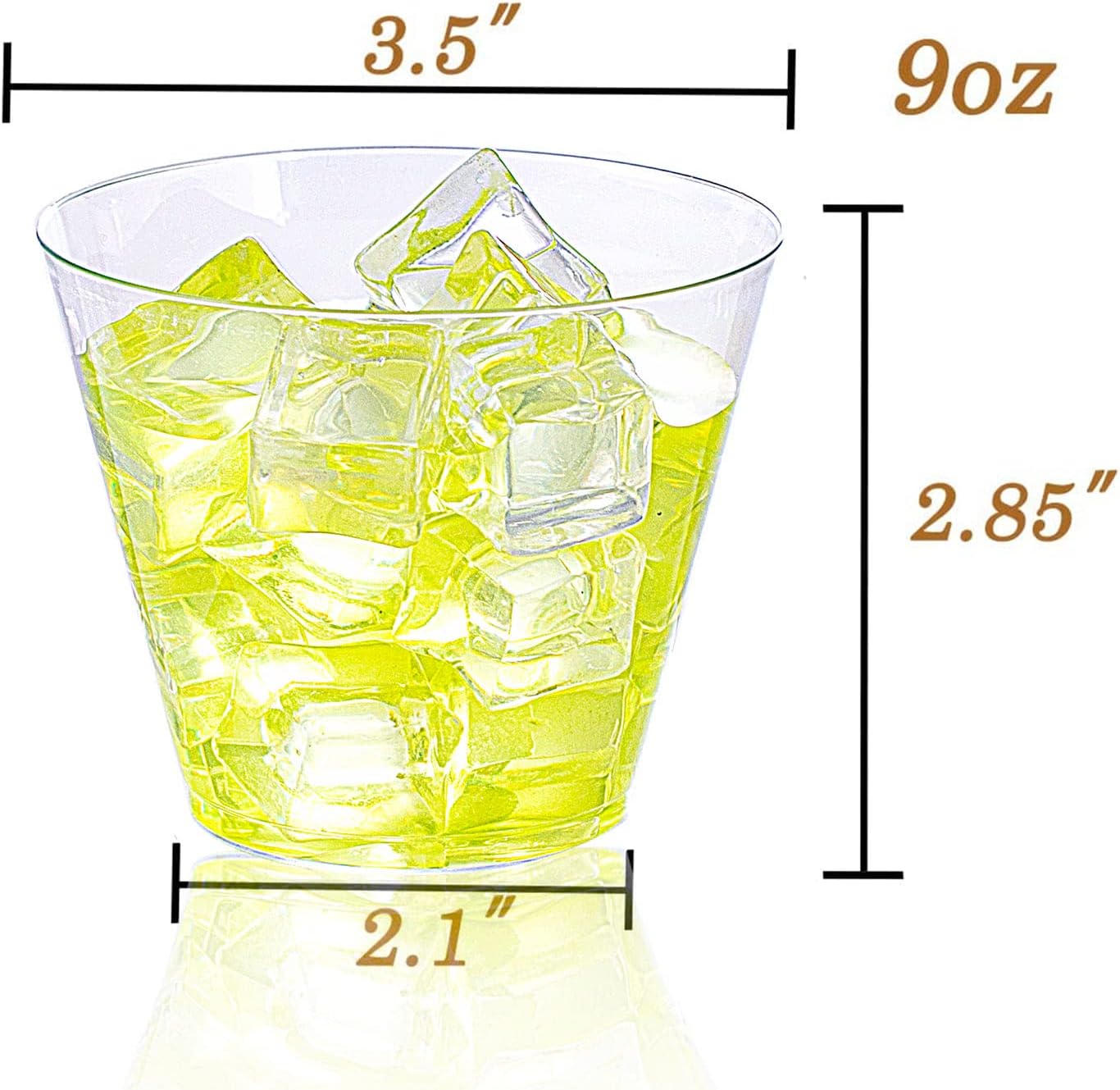 WDF 60 PACK Clear Plastic Cups 9 Oz Clear Disposable Cups For Party, Holiday Gathering, Wedding