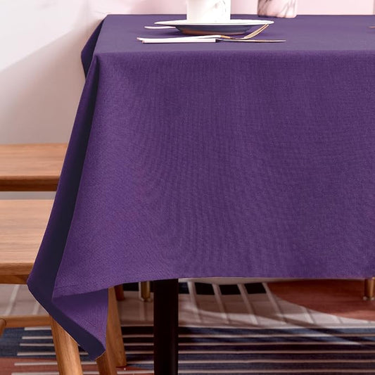BALCONY & FALCON Table Cloth for 6 Foot Rectangle Tables – Waterproof, Wrinkle-Free Farmhouse Tablecloth for Dining, Kitchen, Wedding, Baby Shower & Holiday Gatherings (Purple, 55" x 95")