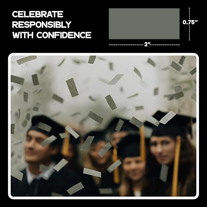 Ultimate Confetti - Gray Biodegradable Confetti - Rectangular Flame-Resistant and Slow-Falling Tissue Paper Confetti for Cannon and Launcher use – Best for Celebrations - 1 lb, 16 oz