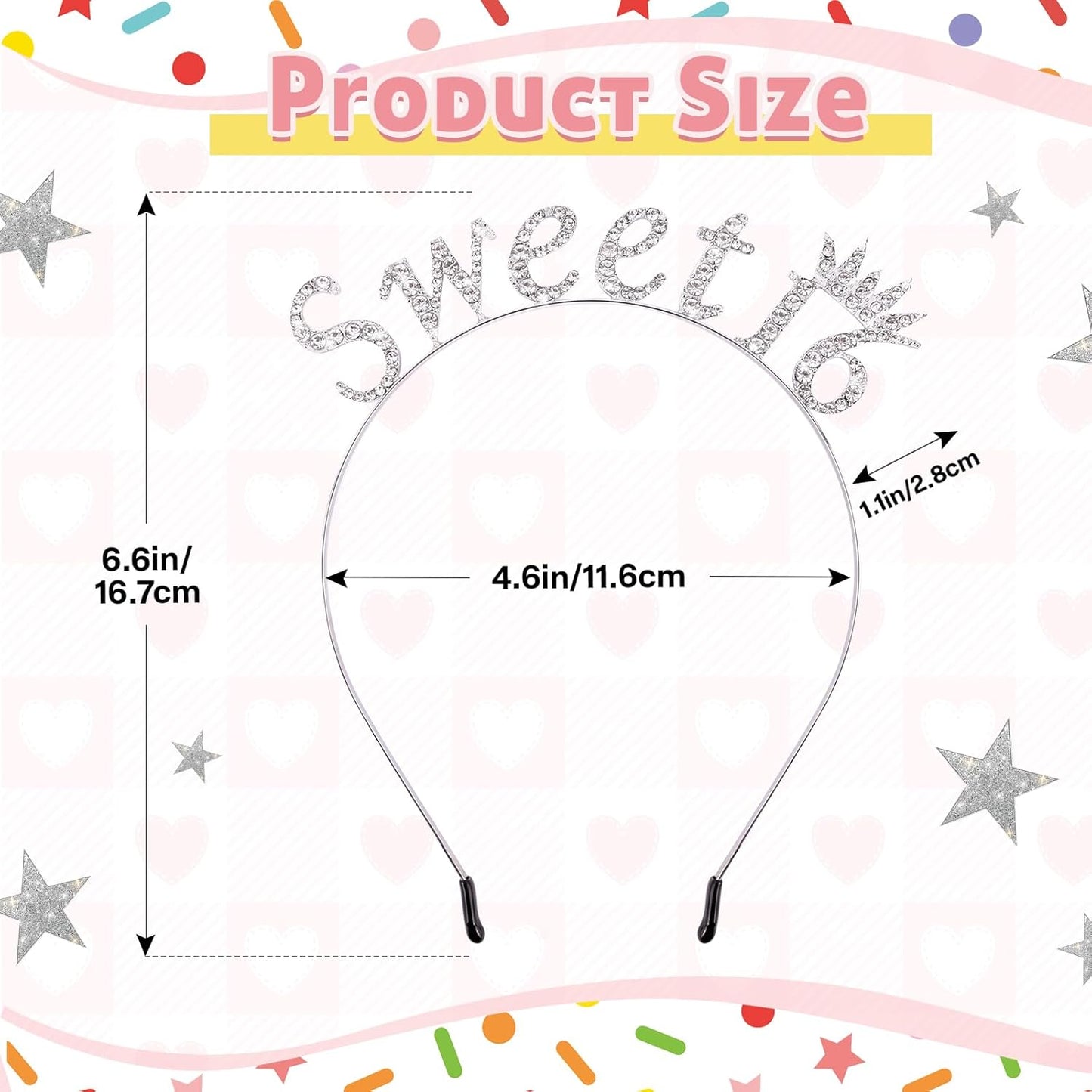 Sweet 16 Birthday Sunglasses with Crown, 16th Birthday Gifts Decorations for Women, Birthday Glasses Headband Tiara