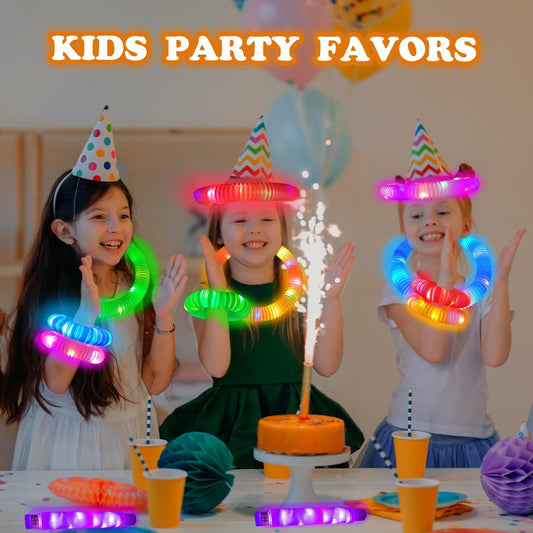 Glow Sticks Bulk Party Favor Supplies for Kids 48 Pcs,Glow in Dark Bracelet Necklace Accessories for Birthday Wedding Camping Parade Throw,Christmas Handouts Giveaways Prizes for Toddler Boys Girls
