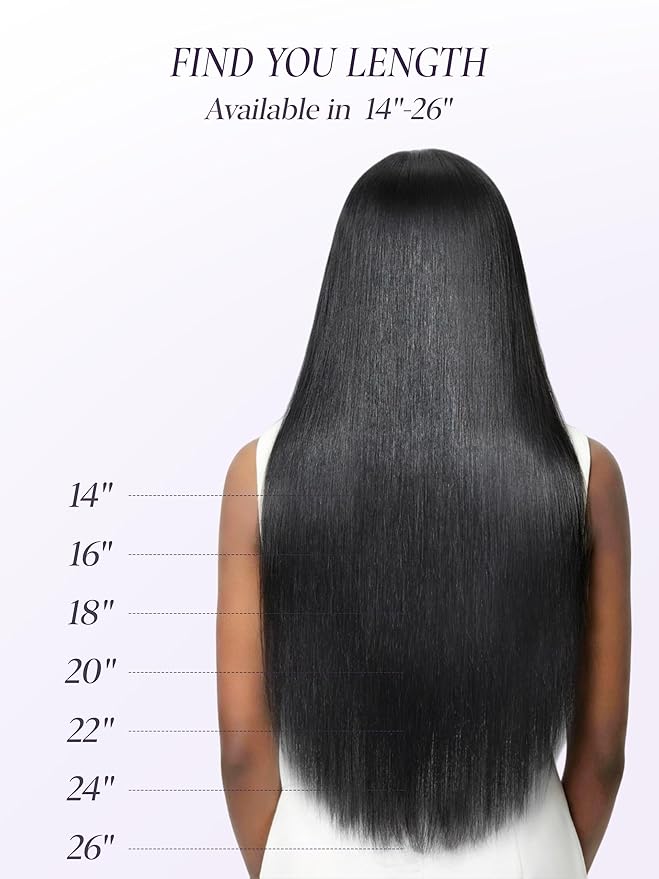 LUVME Clip in Hair Extensions Silky Straight, Seamless 2 Pack 7PCS 100g, 20 Inch Real Human Hair, Natural Black, Thick Volume for Women Daily Wear & Party