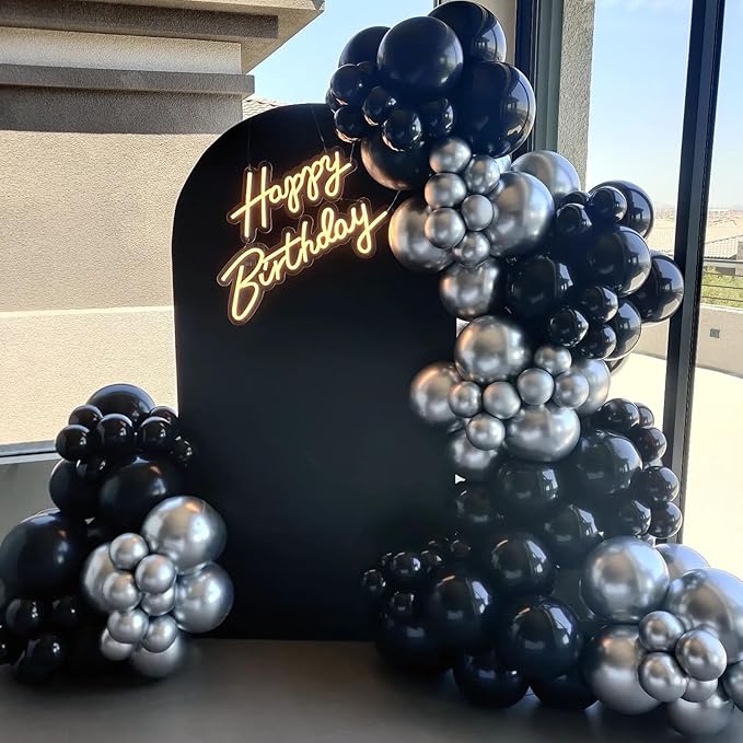 Black Balloons 12 inch, Black Latex Balloons 50pcs Party Balloons for Graduation Halloween Birthday Party Decorations