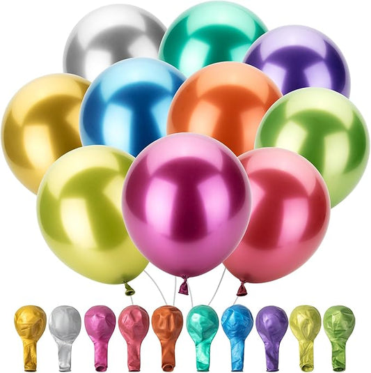 Mr. Pen- Metallic Balloons, 12 Inch, 100 Pack, Colorful Balloons Metallic for Birthday Party