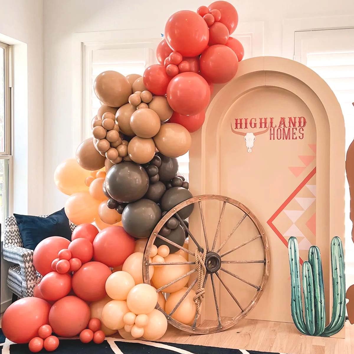 Boho Orange Brown Nude Balloon Arch Kit, 160Pcs Dusty Orange Dark Brown Tan Nude Balloons Garland for Birthday Party, Baby Bridal Shower, Wedding Decorations
