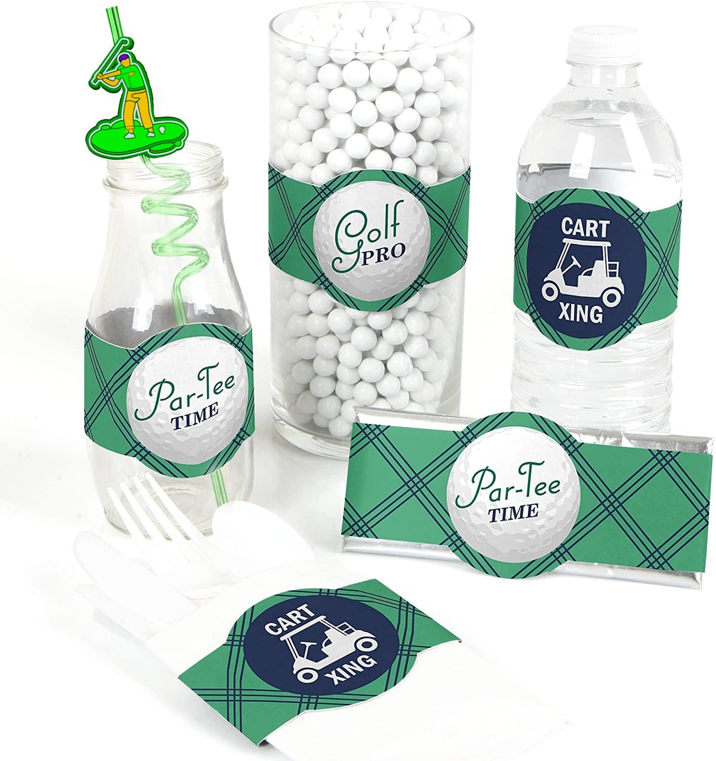 24pcs Golf Themed twisty Reusable Straws for Golf Party Favor Gift Bags,Daily Drinking Straws,Birthday Party,Class Reunions,Sports Golf Party supplies,With 2 Cleaning Brushes.(8color)