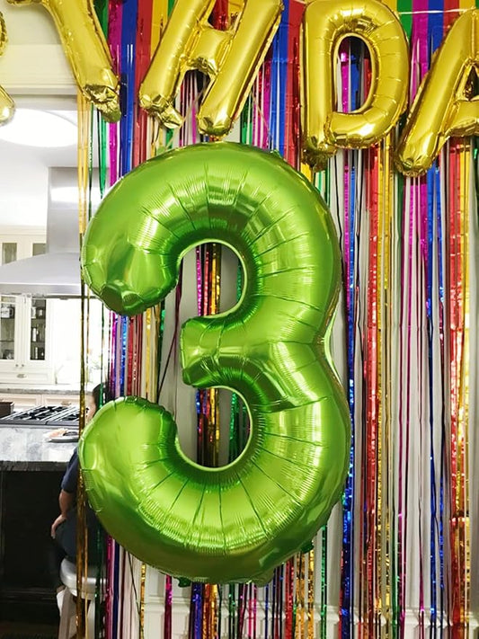 Numbers Balloon 3, 40 Inch Large Light Green Balloon for Three Year Old Birthday Decor, 3 13 30 31 Birthday Party Decorations for Wedding Supplies