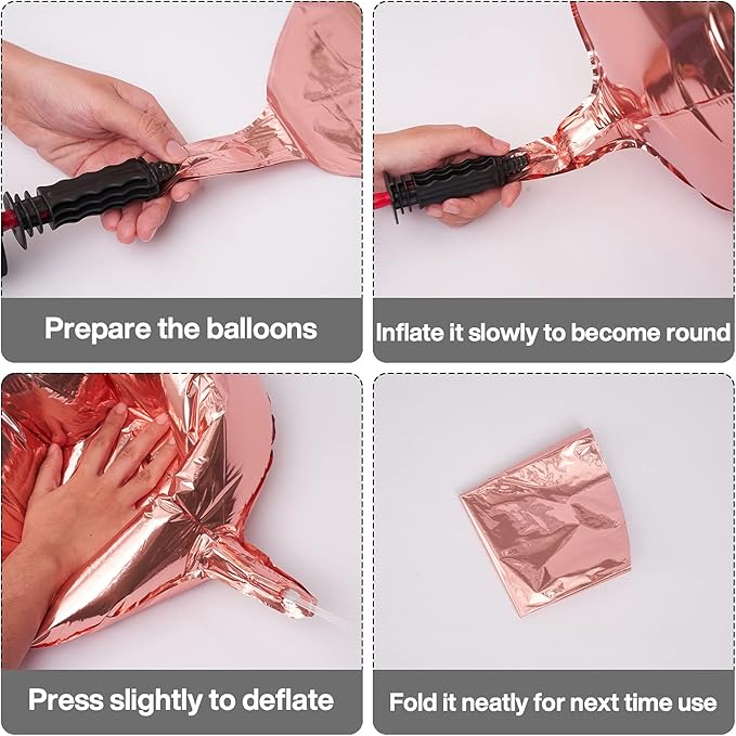 PartyWoo Rose Gold Foil Balloons 6pcs 22 Inch Large Round Foil Big Giant 4D Jumbo Inflatable Mirror Ball Mylar Balloons for Baby Shower Floral Birthday Wedding Bachelorette Party Decorations