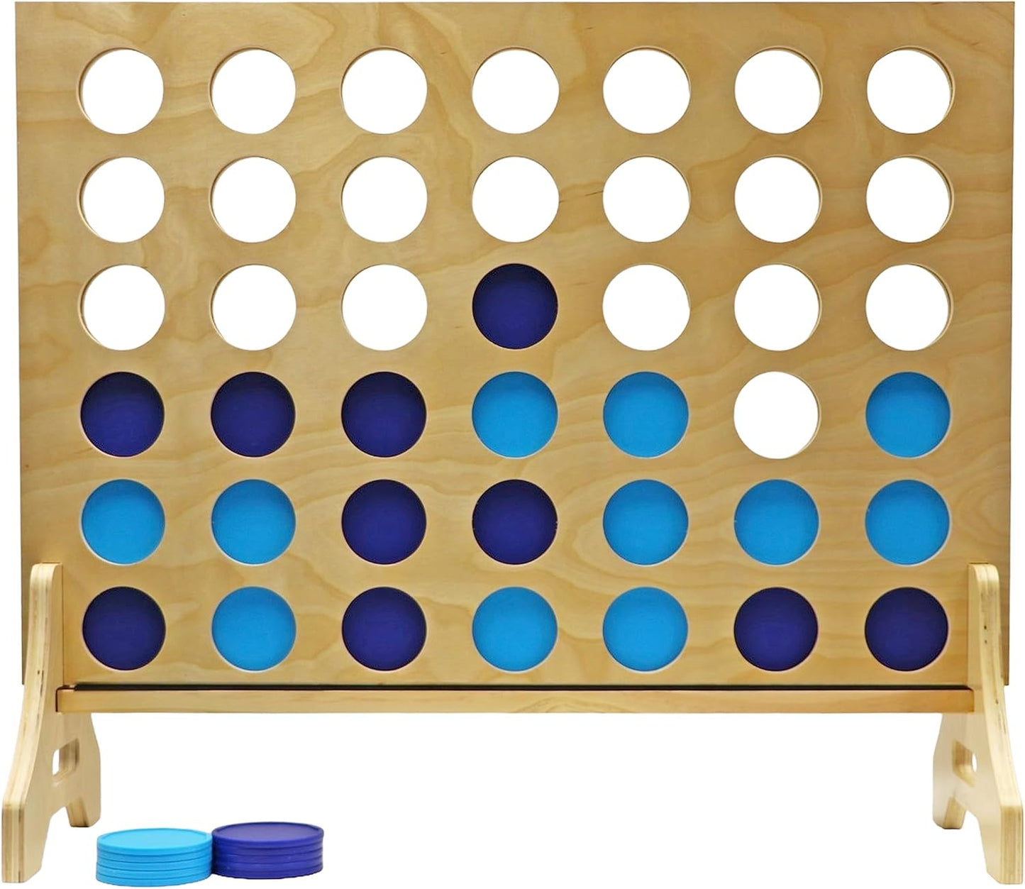 Tailgating Pros Premium Giant Four in a Row with Carrying Case - Jumbo Oversized Outdoor Yard Game - Connect Multiple Pucks in a Row to Win - Many Puck Colors Available!