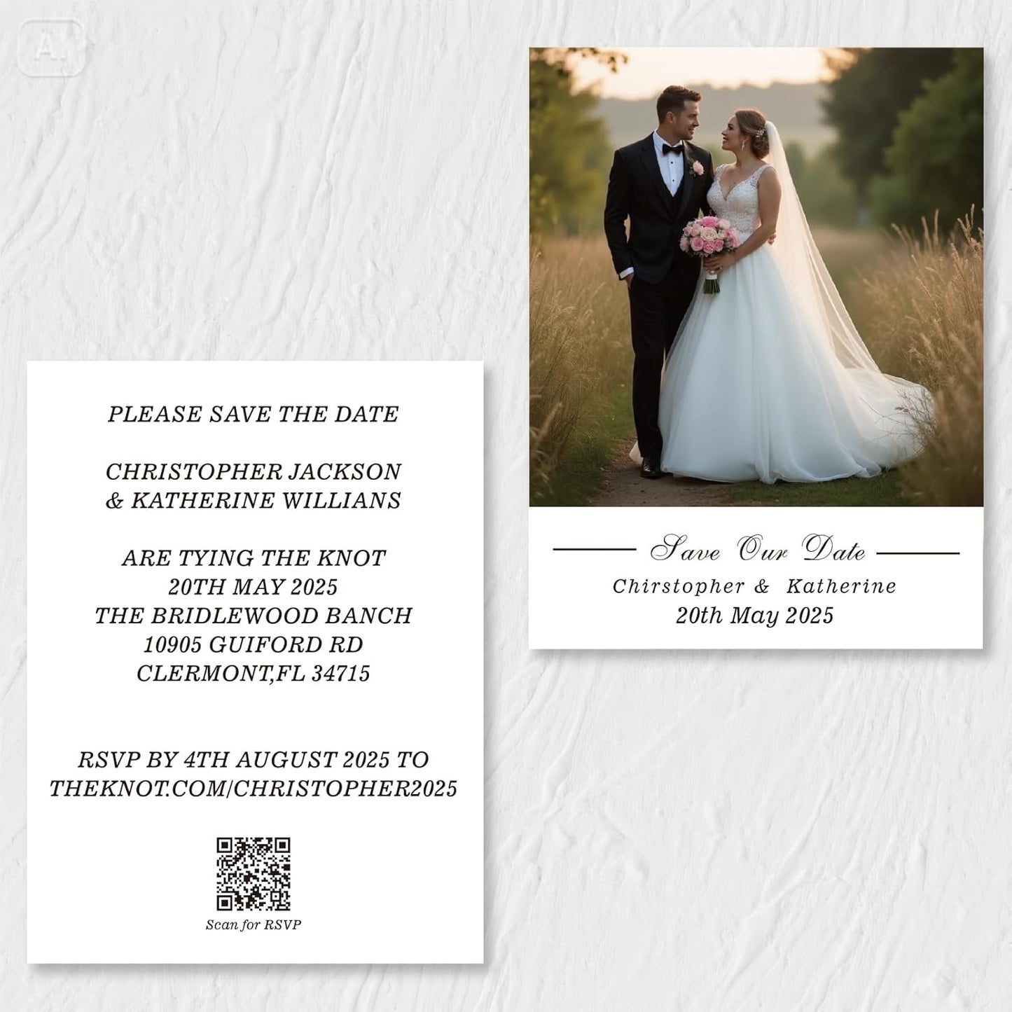 Personalized Save the Date Invitation Card with Photo 4x6inch 350GSM Papers and Envelopes, Custom Thank You card for Weddings, Birthdays and Parties, 50pcs or more (Vertical with 1 Photo)