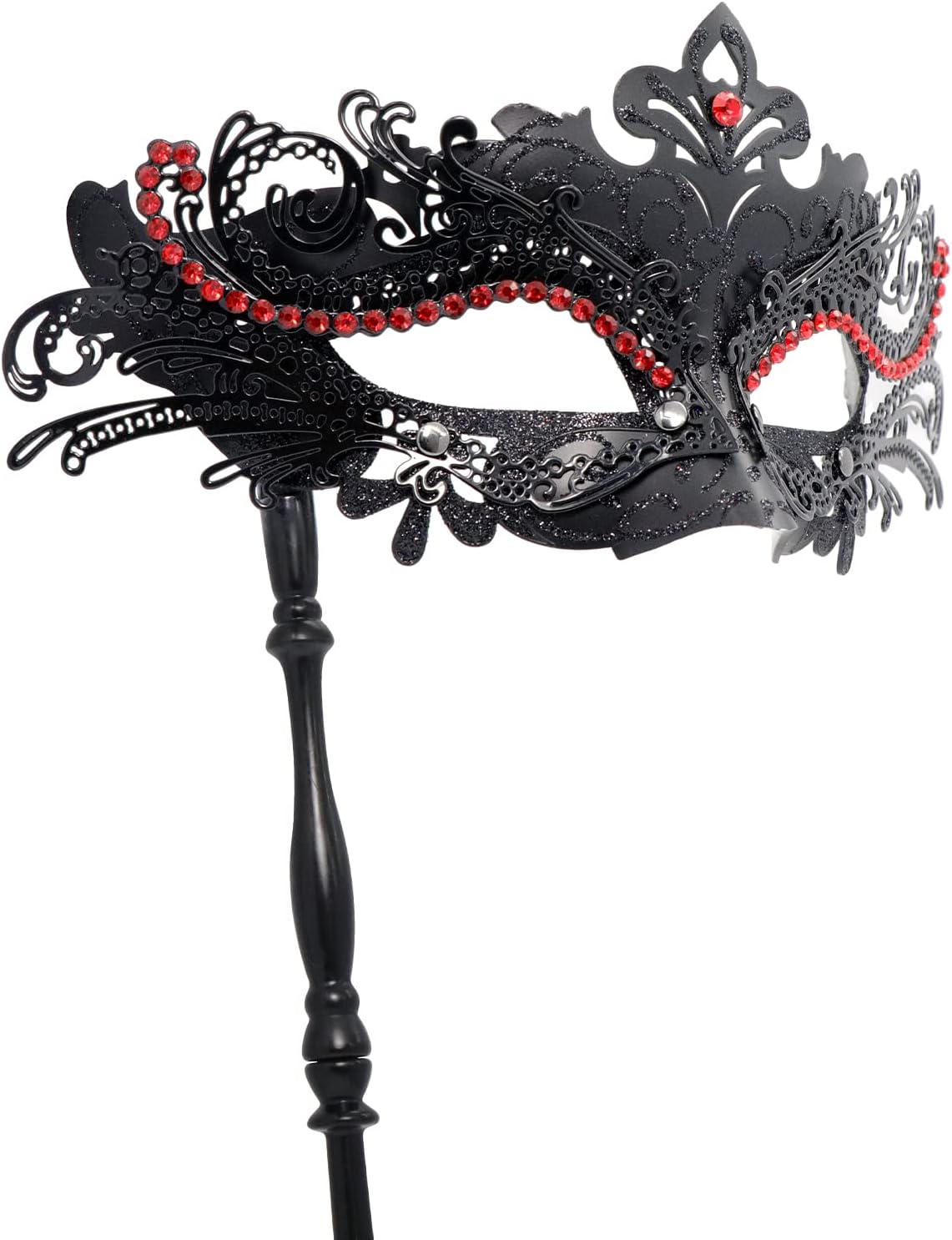 Coddsmz Masquerade Mask with Stick Venetian Mask Mardi Gras Decorations for Womens Halloween Costume Mask