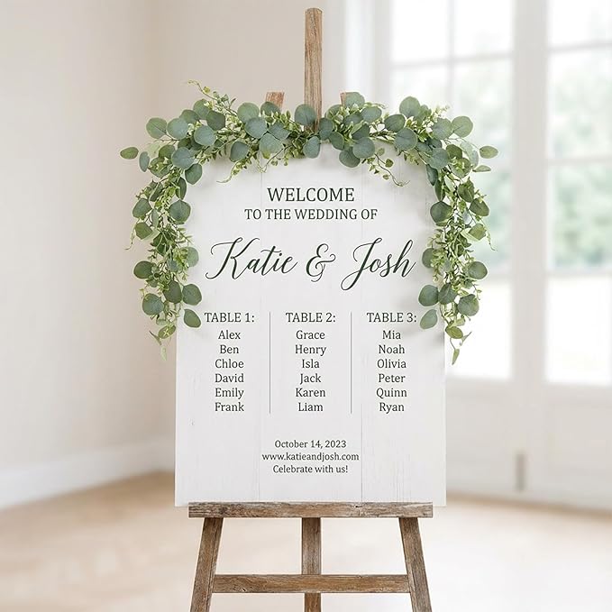6 Pack 5.9 Feet Faux Eucalyptus Garlands Bulk, Artificial Wedding Garland with White Flowers Faux Silver Dollar Eucalyptus Leaves Vines for Table Home Wedding Party Indoor Outdoor Decor