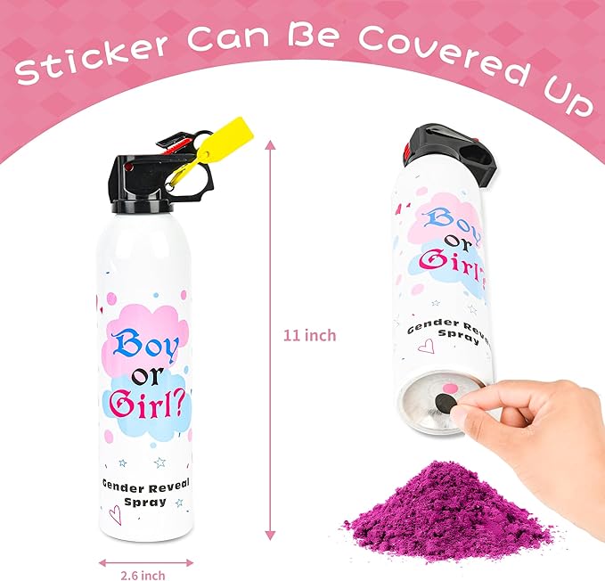 Baby Gender Reveal Fire Extinguisher; Colorful Smoke Powder Spray; 100% Safe and Eco-Friendly Gender Reveal Party Idea (300g pink 2pcs)