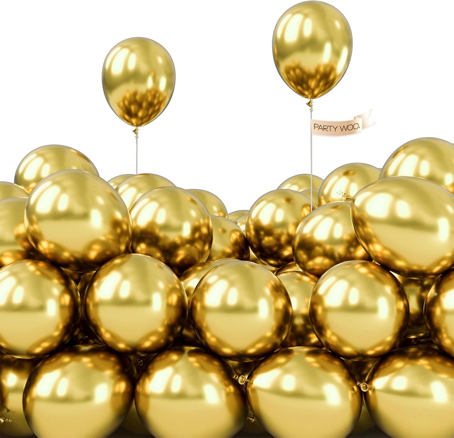 PartyWoo Metallic Gold Balloons 50 pcs 5 Inch Small Mini Light Gold Balloons for Graduation Baby Shower Gender Reveal Christmas Wedding New Year Anniversaries Birthday Party Decorations Gold-G129