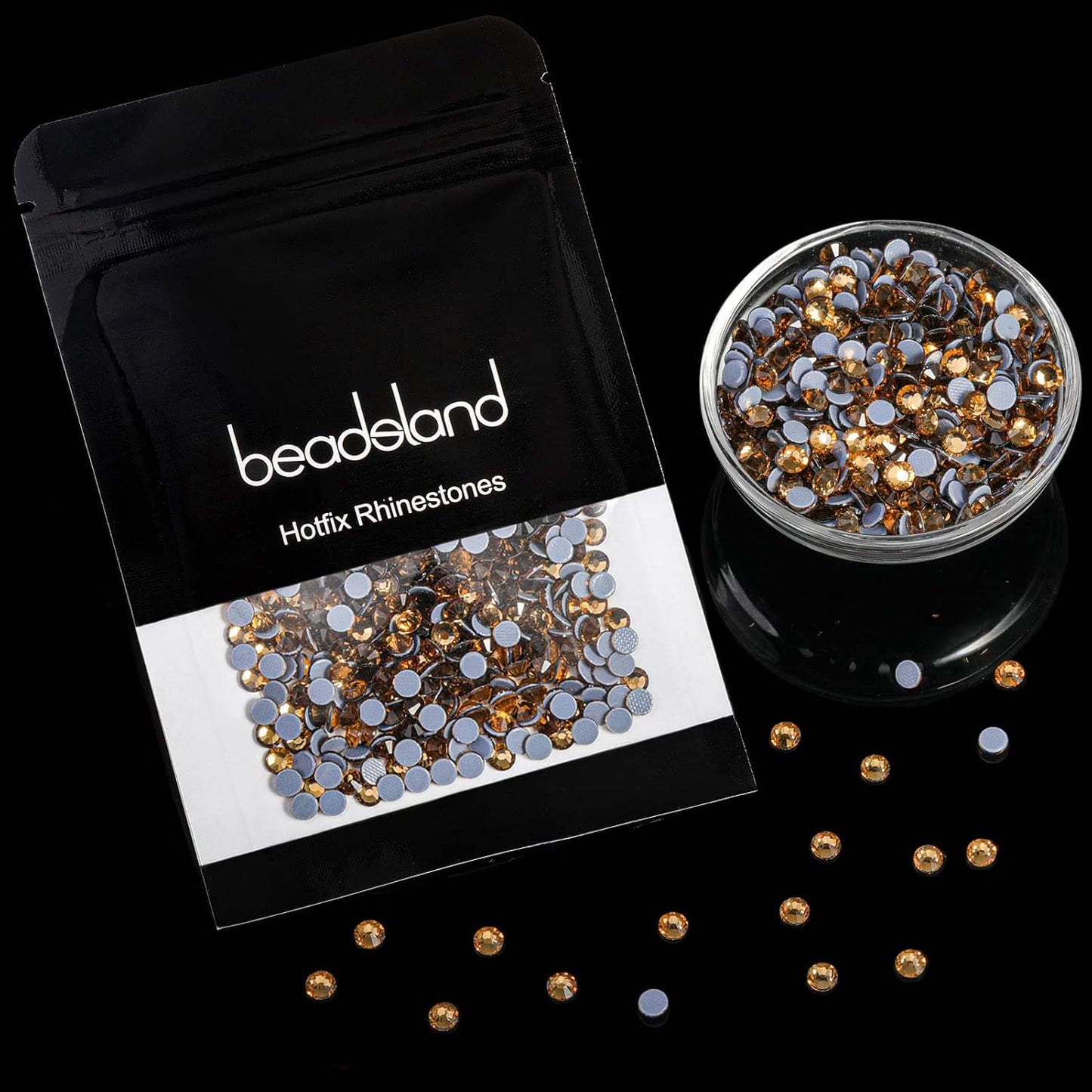 Beadsland Hotfix Rhinestones, 144pcs Crystal Rhinestones for Crafts Clothes DIY Decoration, Light Colorado Topaz, SS40, 8.3-8.6mm