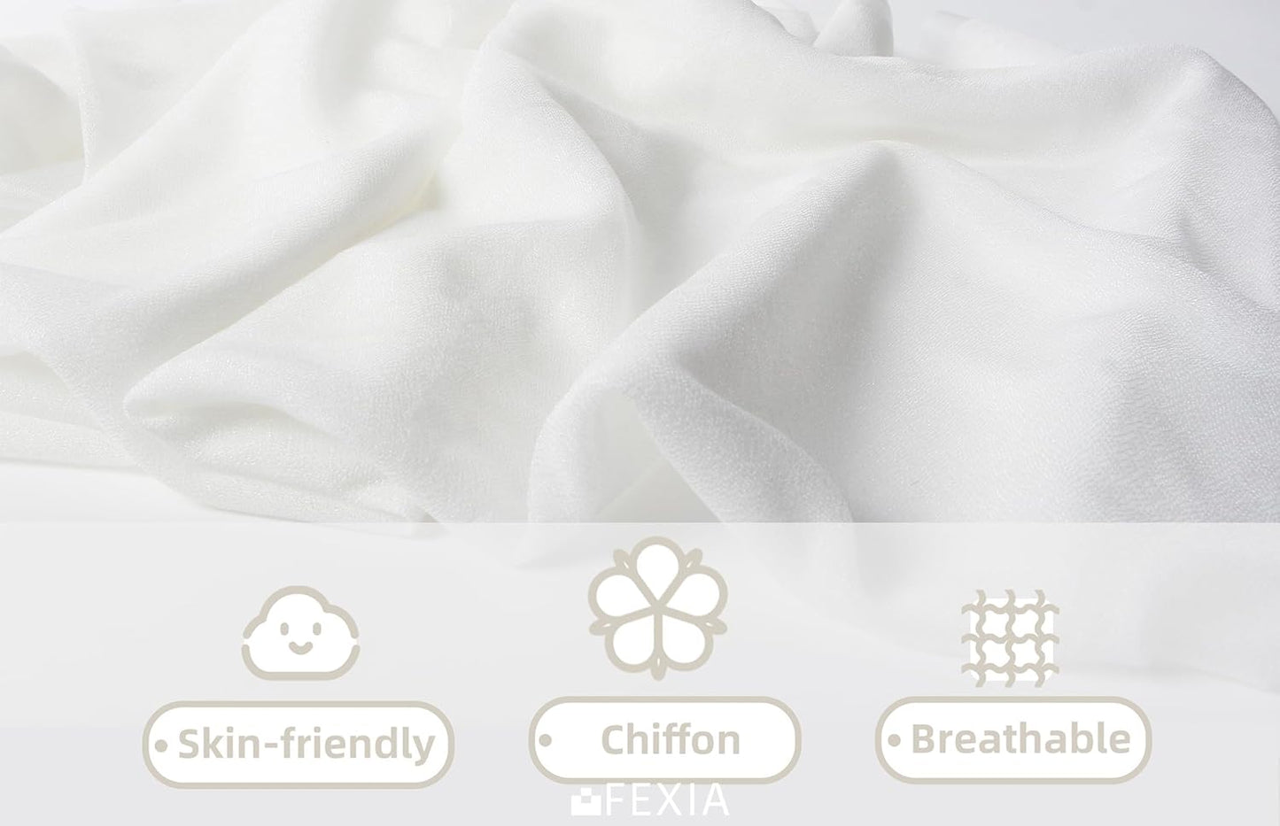 FEXIA White Chiffon Table Runner Sheer Sparkling Chiffon Fabric Bridal Party Romantic Baby Shower Wedding Reception Decorations 29x118 Inches