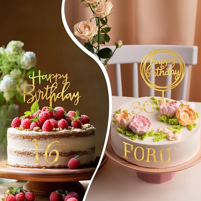 40PCS Gold Letters for Cake, Acrylic Cake Topper Letters, A-Z Alphabet and 0-9 Number for Cake Decorating, Happy Birthday Cake Toppers, DIY Personalized Name Cake Toppers for Birthday Party