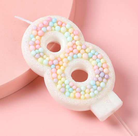 18th Birthday Candle Macaron Glitter 3D Pastel Number 18 Candles for Birthday Cakes Girl Women Sweet Theme Birthday Wedding Anniversary Party Cake Decoration