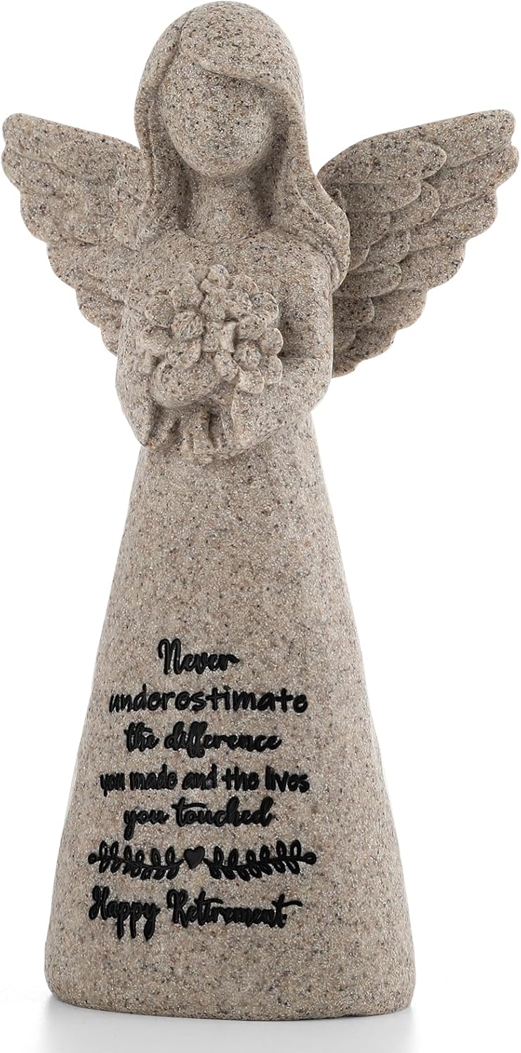 Retirement Gift for Woman 2025, Happy Retirement Gift for Woman Coworker Teacher Nurses Doctors Friends, 6" Retired Angel Figurine Party Decorations