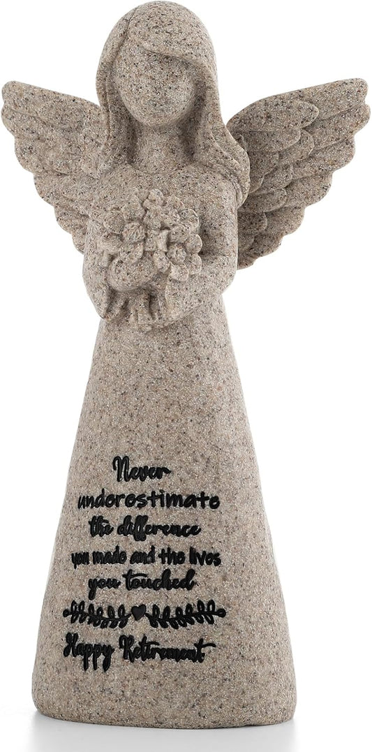 Retirement Gift for Woman 2025, Happy Retirement Gift for Woman Coworker Teacher Nurses Doctors Friends, 6" Retired Angel Figurine Party Decorations