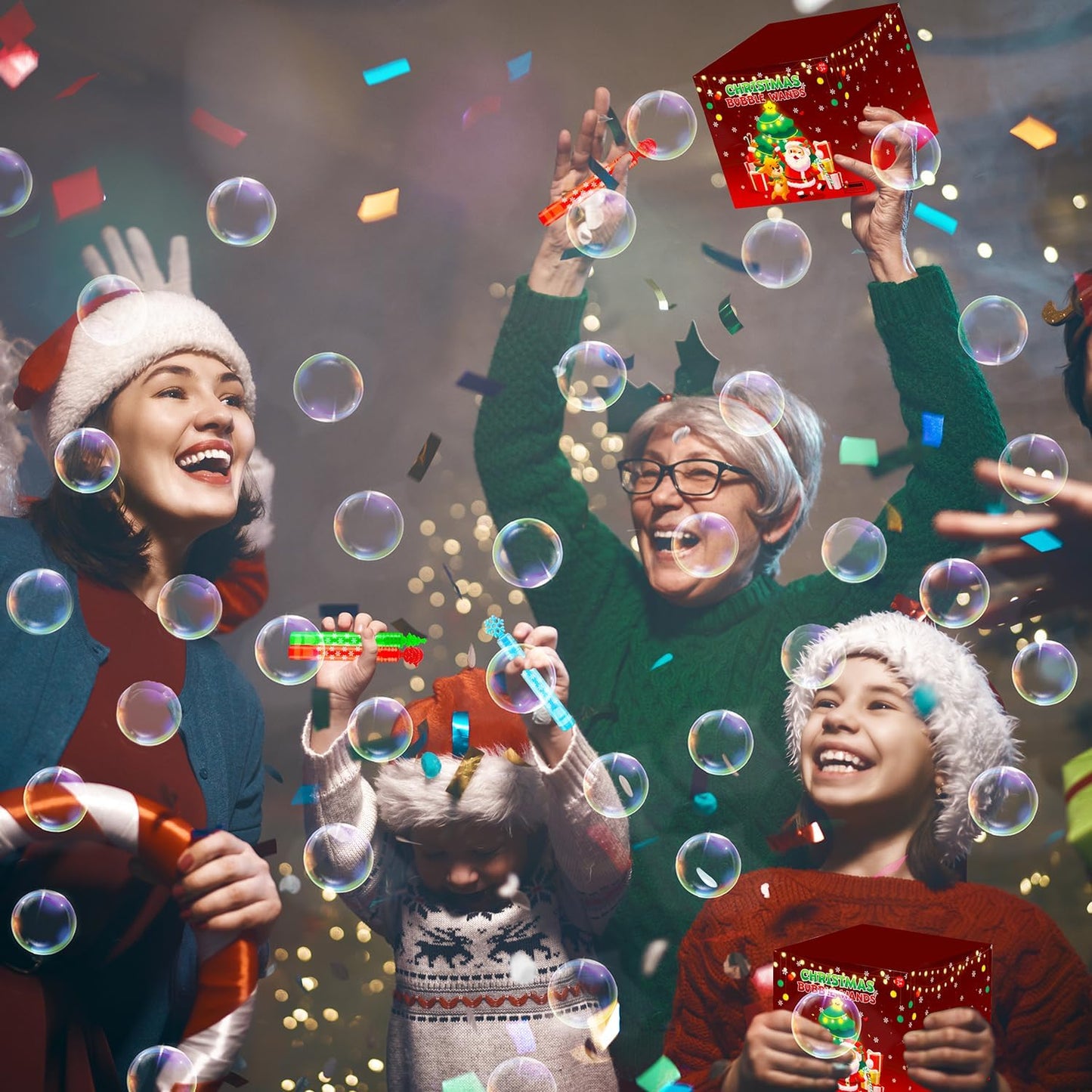 Bulk Christmas Party Favors Prizes for Kids 100 Pack, Christmas Mini Bubbles Goodie Treat Bag Stocking Stuffers for Toddlers, Xmas Holiday Toys Gifts Classroom Supplies Games Giveaways for Boys Girls