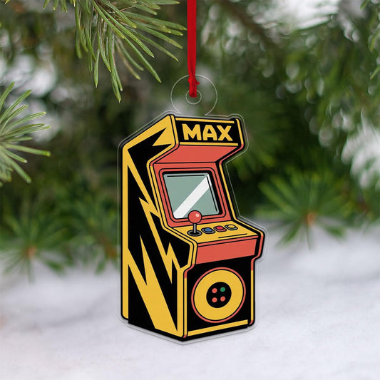 Custom Game Machine Ornament, Personalized Gaming Christmas Ornament, Funny Gamer Holiday Gift, Unique Xmas Keepsake, Video Game Decoration Acrylic Ornament – Personalized