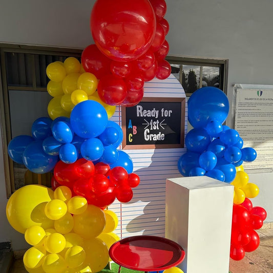 Blue Red Yellow Balloons Royal Blue Yellow Red Balloons for Puppy Party Decorations 60PCS 12INCH Helium Latex Balloon for Arch Carnival Circus Birthday Supplies