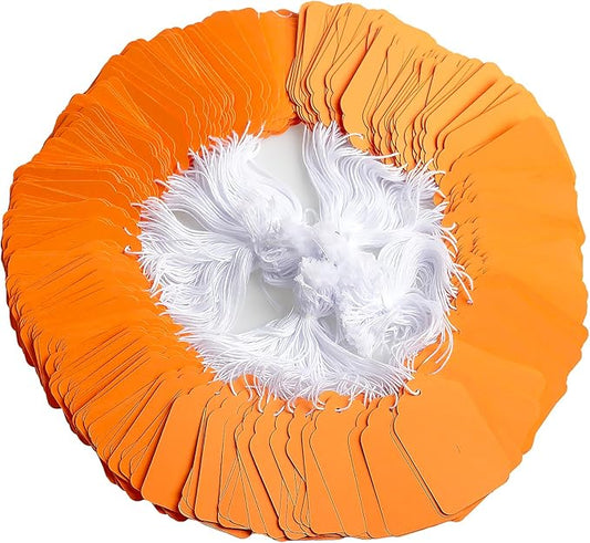 Merchandise Tags with String Attached, Price Tags - 3x4.8cm, Pack of 500, Orange