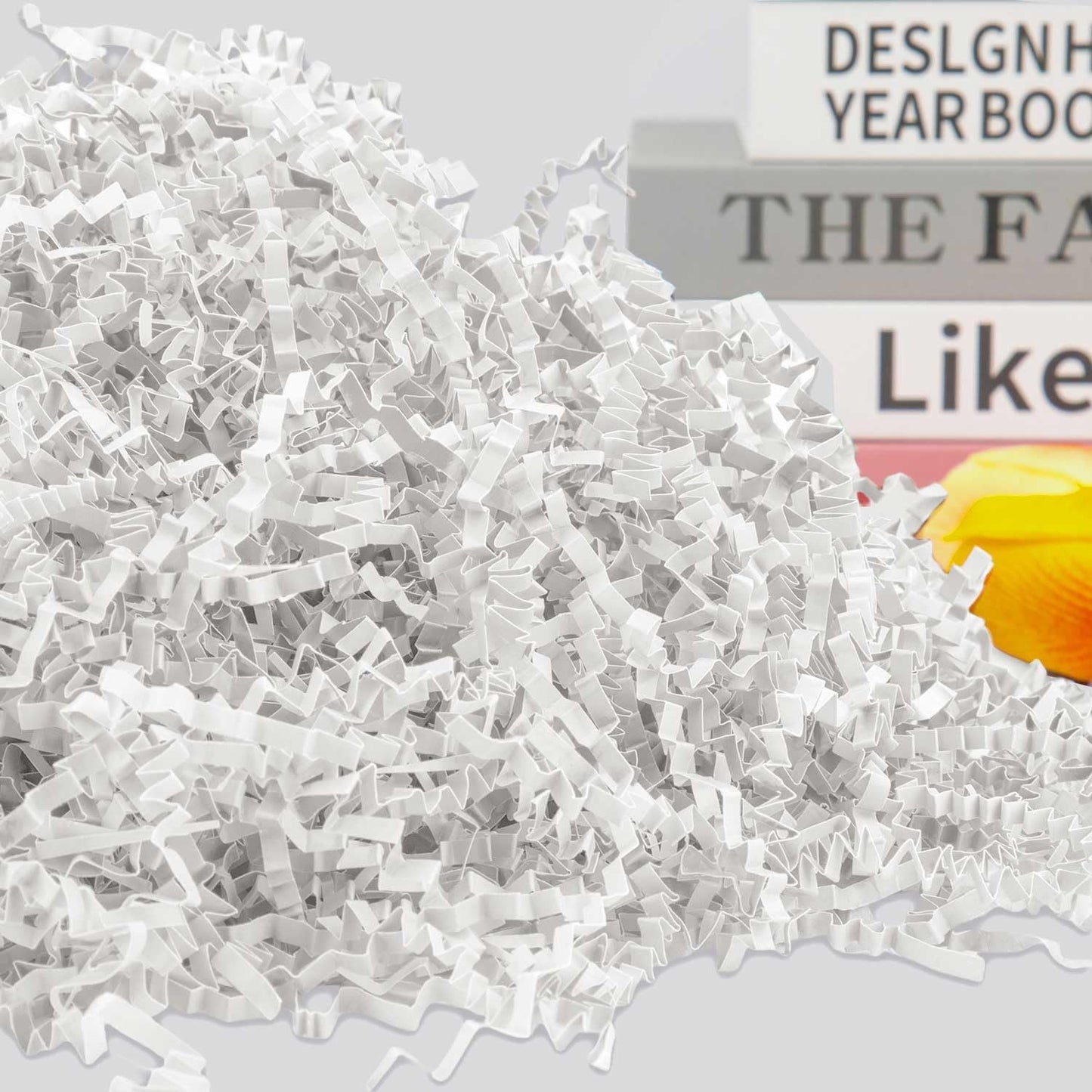 Caleihd 1/2 LB Crinkle Cut Paper Shredded Filler Paper for Gift Baskets Gift Box Confetti Paper Shreds Decoration Stuffing for Birthday, Weddings, Anniversaries, Christmas Wrapping White