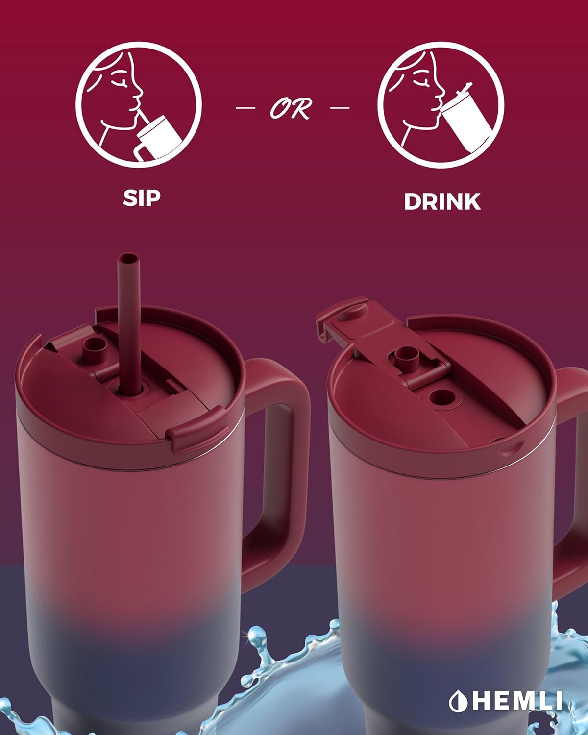40 Oz Tumbler with Handle and Straw, Insulated Tumbler with Leakproof 2-in-1 Lid and Straw, Reusable and Portable Water and Coffee Stainless Steel Travel Mug, Vacuum Insulated