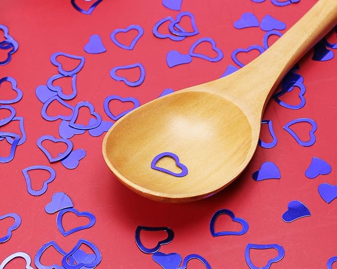 ONLYKXY 1200Pcs Love Heart Shaped Confetti, Table Wedding Decoration, Glitter Confetti for Wedding Party (Blue)