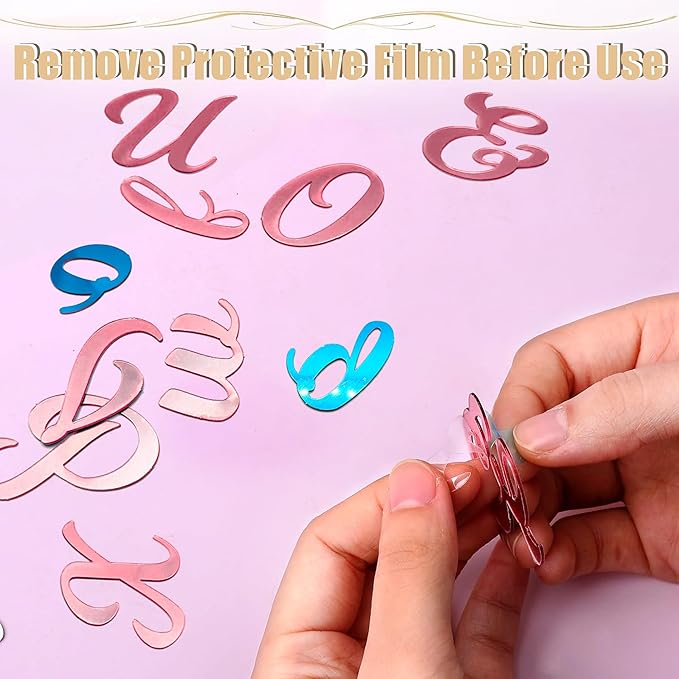 64 Pcs Acrylic Number Alphabet Cake Topper DIY Personalized Name Cupcake Toppers with A-Z Letter 0-9 Number Happy Birthday Set Suitable for Wedding, Birthday, Party Decoration (Rose Gold)