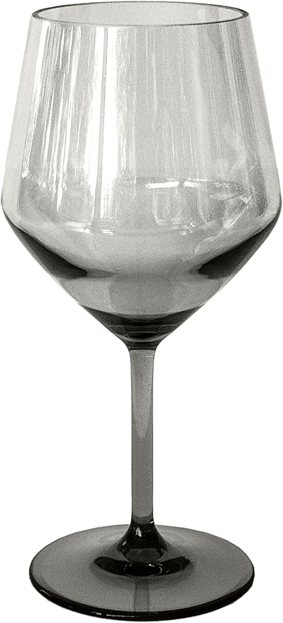 by TarHong Angle Acrylic Goblet, Set of 6, Light Gray, 23 oz.