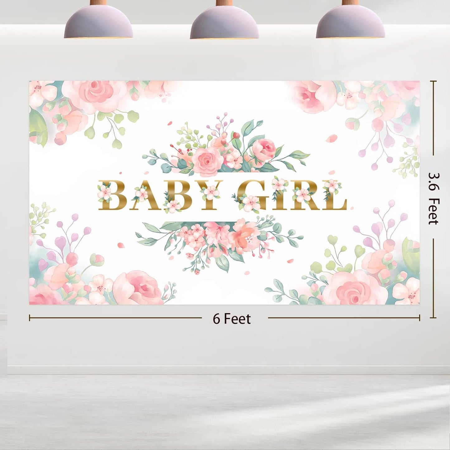 Baby Shower Decorations for Girl，242 PCS of Floral Girl Baby Shower Decorations Party Supplies with Background,Disposable Tableware（25 guests),"It's A Girl" Banner, Balloons Wreath and Tablecloth