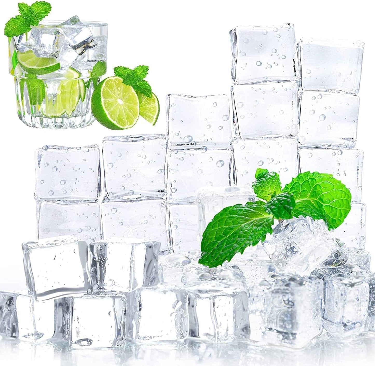 DomeStar Fake Ice Cubes, 20 PCS 0.8" Plastic Ice Cubes for Photography Accessories Props Wedding Centerpiece Home Decoration