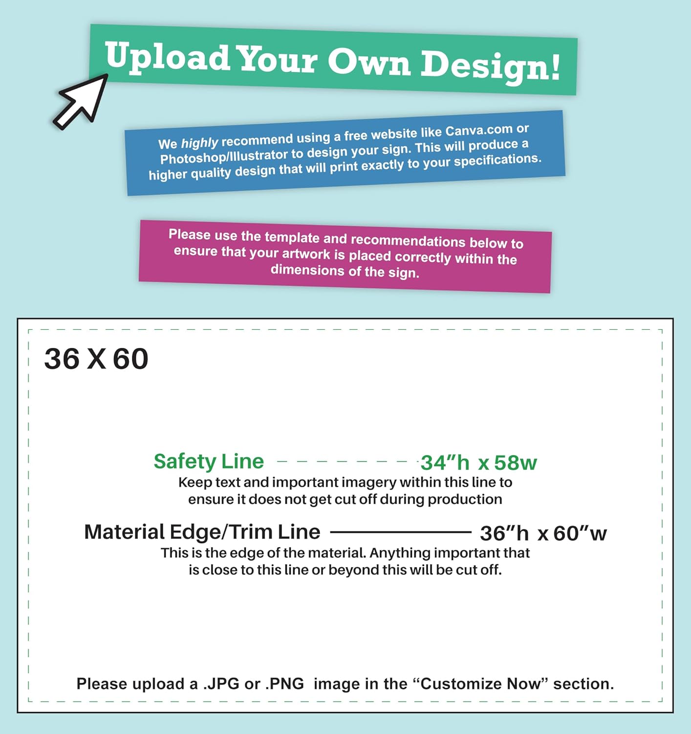 Personalized Vinyl Banner – Vinyl Printed Customizable Banner for Indoor and Outdoor Use (3'x5')