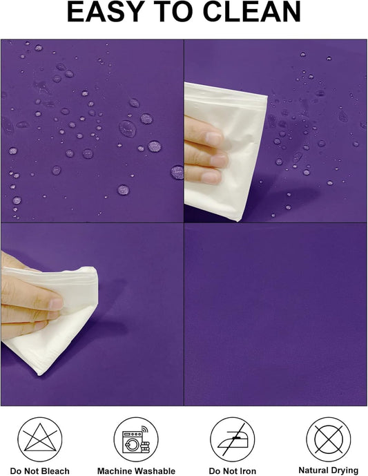 Fokitut 2 Pack Waterproof Round Tablecloth, 108 Inch, Stain Resistant and Wrinkle Polyester Table Cloth, Fabric Table Cover for Kitchen Dining, Wedding, Party, Holiday Dinner-Purple