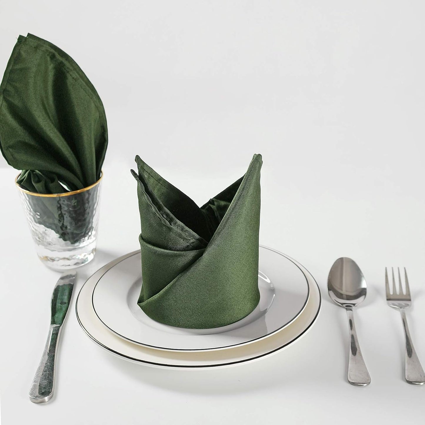 Cloth Napkins 17x17 inch Washable Polyester Dinner Napkins Soft Table Napkins for Wedding Party Dining Banquet(Willow,25PCS)
