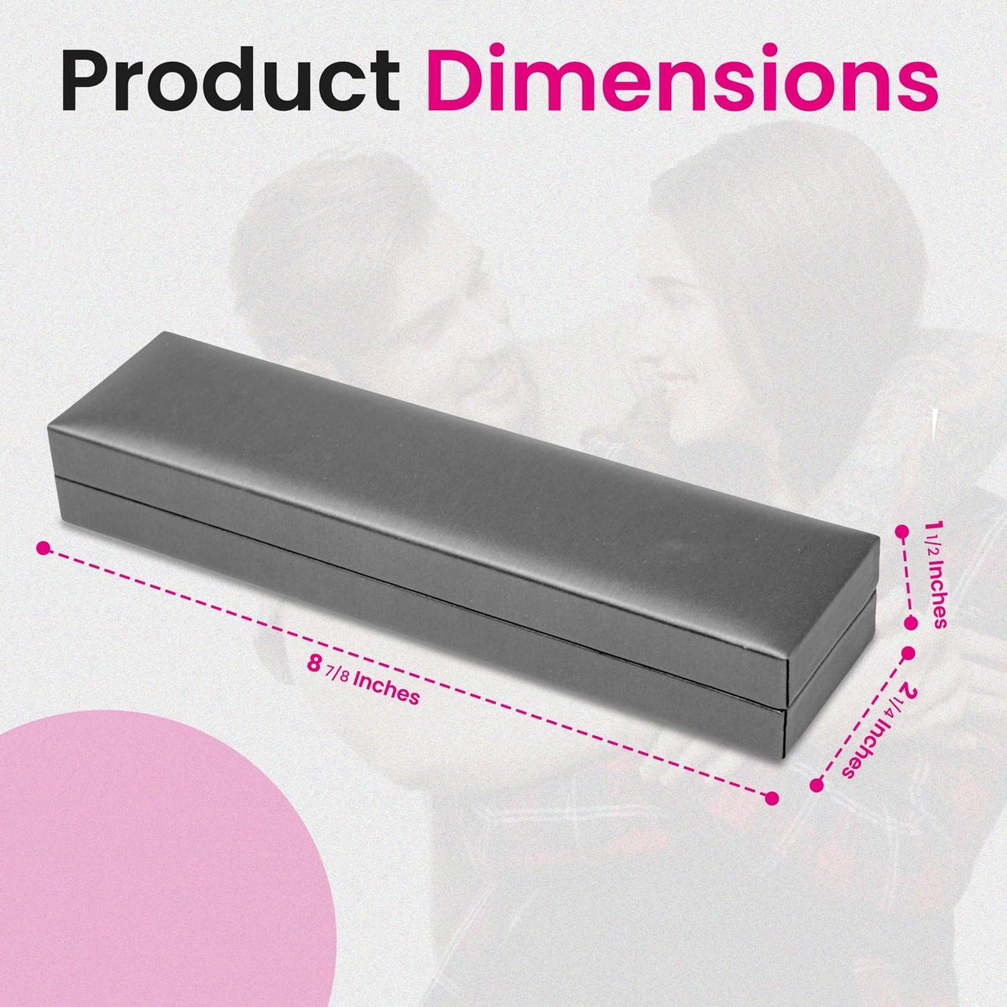 Novel Box Silver Jewelry Box for Bracelet 8.87x2.25x1.5 Inches - Bracelets Gift Box for Proposal Wedding Engagement - Faux Leatherette Jewelry Display Box - Gift Presentation Boxes for Bracelets
