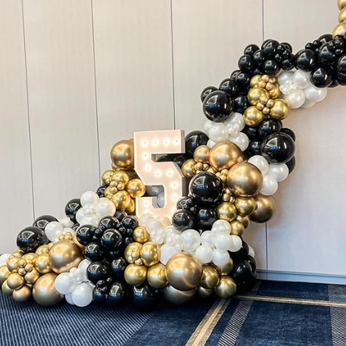 Metallic Gold Balloons 12 inch, Chrome Gold Latex Balloons 50pcs Party Balloons for Graduation Engagement Wedding Birthday Party Decorations