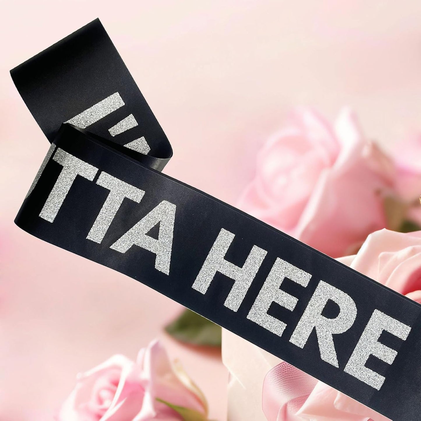 Going Away Divorce or Retirement Sash I'm Outta Here Sash Finally Graduated Decorations Class of 2025 Gifts Congrats Grad Graduation Party Supplies,Black Silver