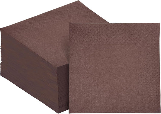 VanDyke Brown Cocktail Napkins 5 * 5inch disposable Beverage Napkin paper for Cocktail, Wedding, Dinner，Birthday Party Dessert Wine Paper Napkins（ 120 Count）