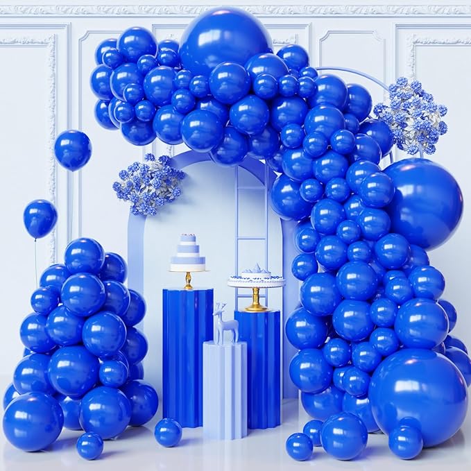 Blue Balloons Arch Kit,130pcs Royal Blue Balloon Garland,Different Sizes Blue Latex Balloons for Graduation Party,Baby Shower,Gender Reveal,Under The Sea Birthday Party Decorations