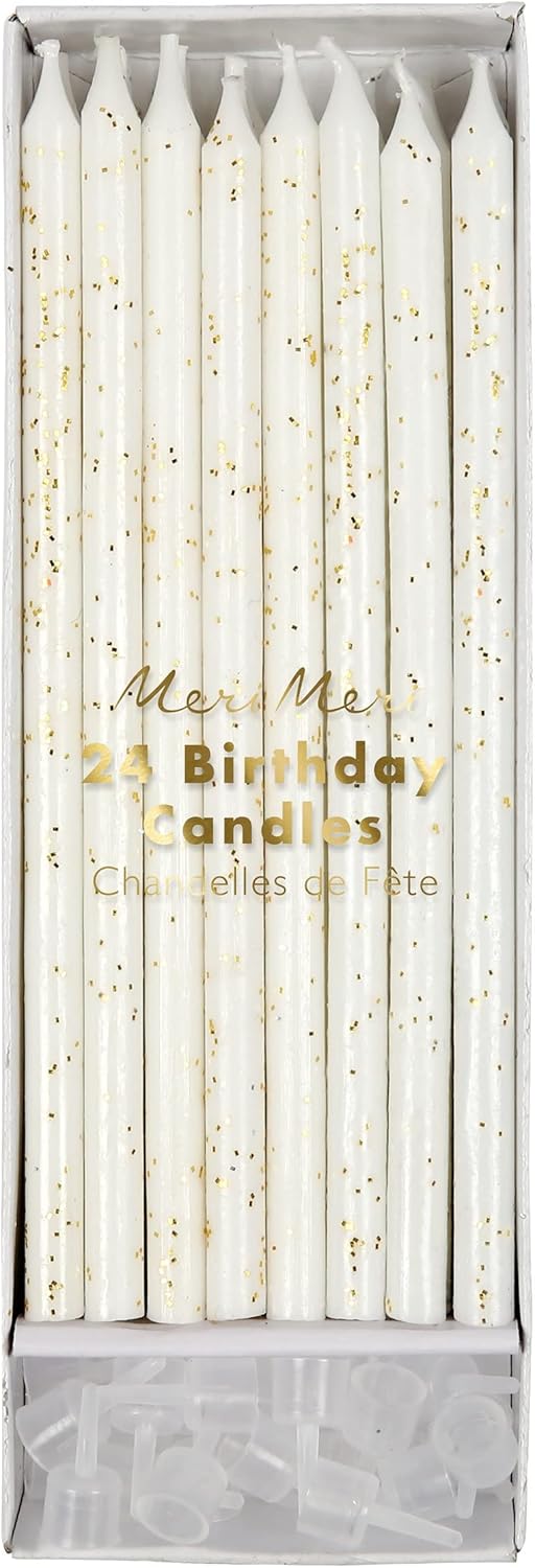 Meri Meri Glitter Birthday Candles (Pack of 24), 5.75" Tall, Unscented Meri Meri Candles
