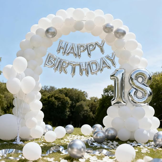 Patimate White Balloons - 30pcs 18 Inch White Latex Party Balloons for Engagement Anniversary Bachelorette Bridal Shower Wedding Baby Shower Birthday Party Decorations