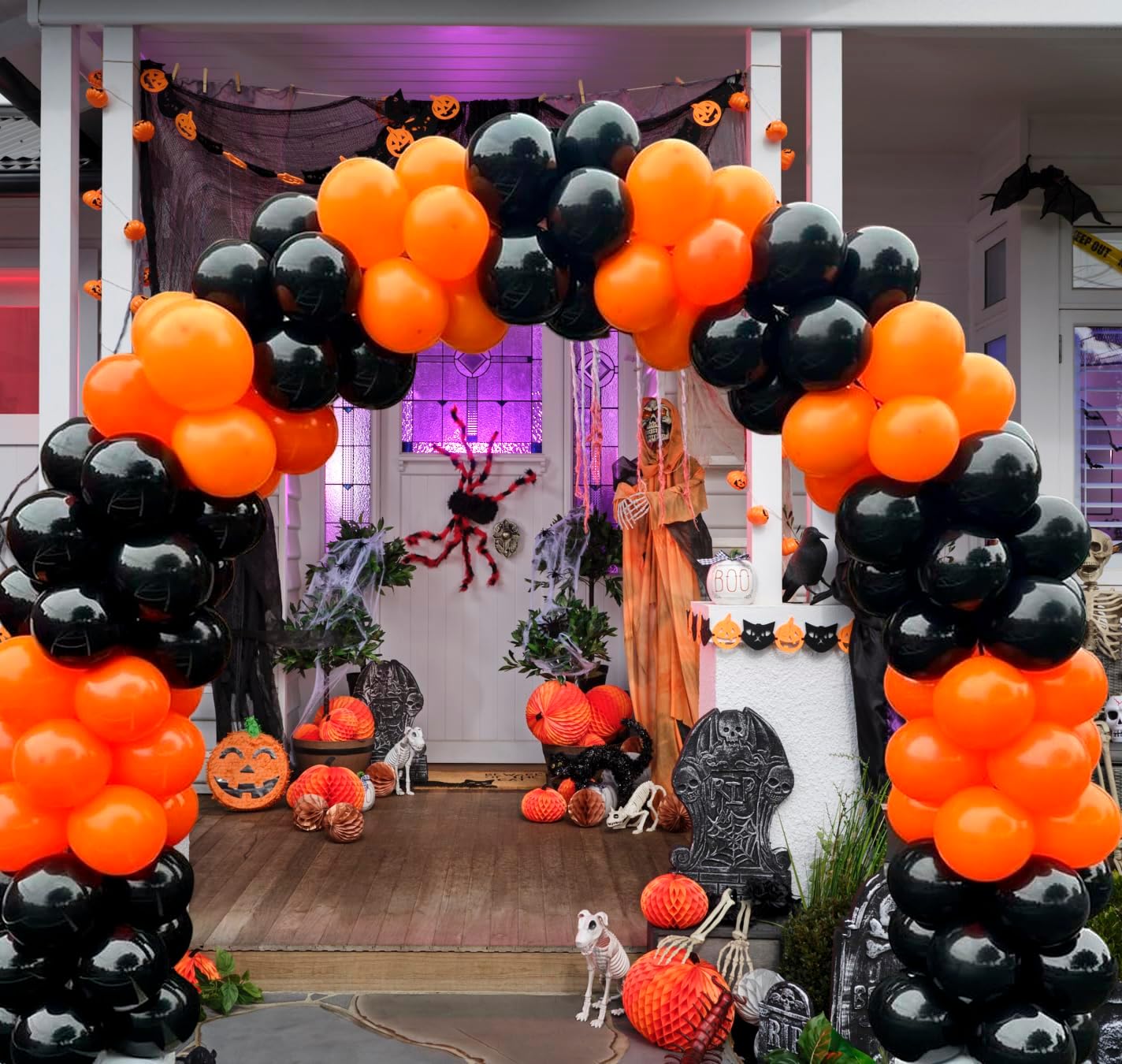 Halloween Balloons Black and Orange Balloons, 50Pcs Orange & Black Latex Balloon12 Inch Black Orange Confetti Balloons for Birthday, Graduation Party Decorations