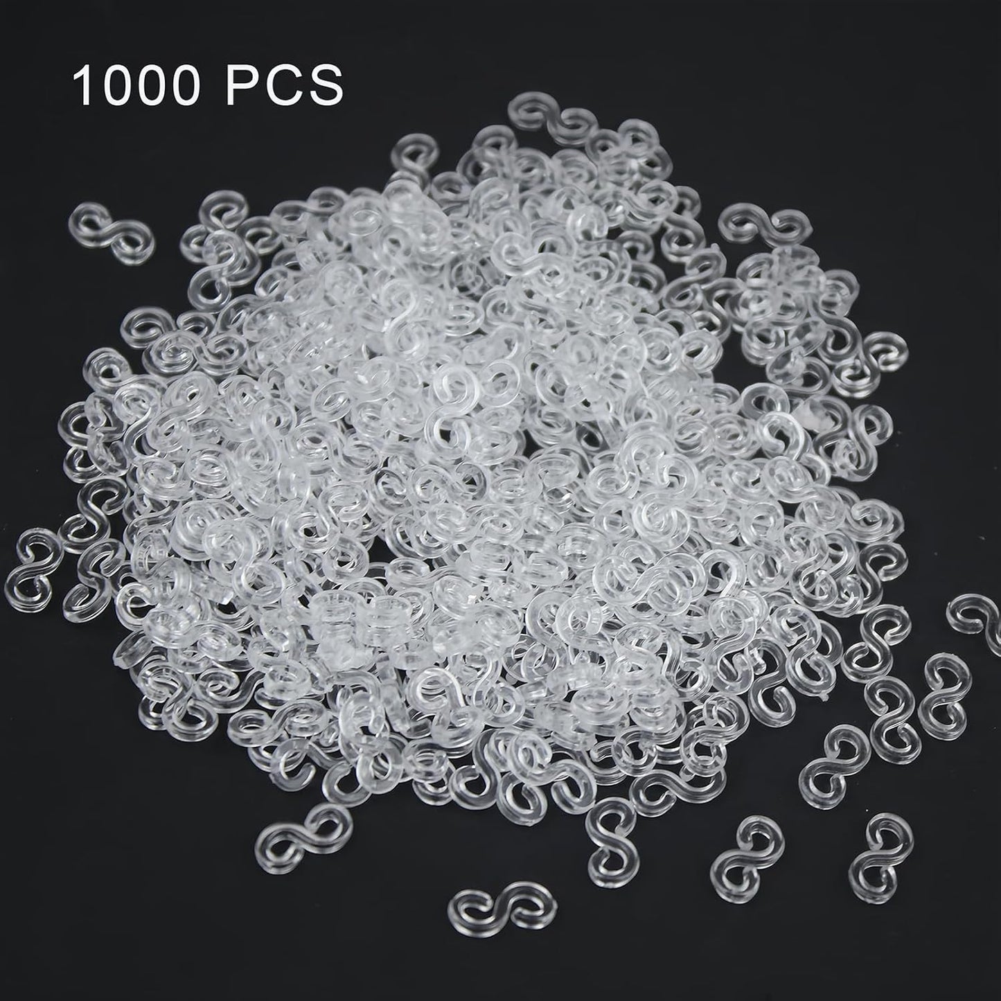Naturahand 1000 Pcs S Clips for Loom Bracelets Making Kit Clear Plastic Connectors DIY Handicrafts Rubber Bands