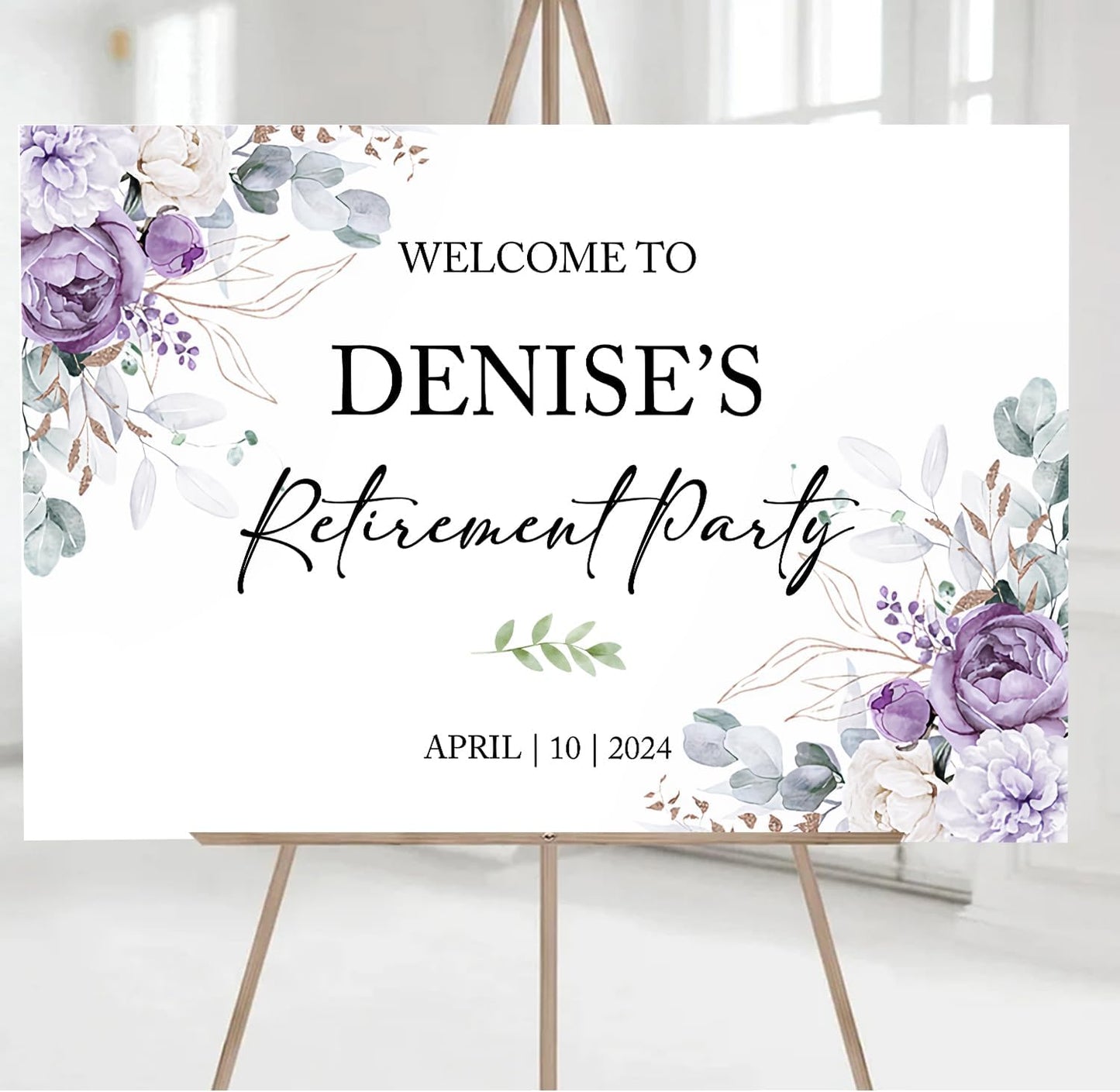 Retirement Party Sign, Retirement Welcome Sign, Retirement Celebration Party Welcome Sign, Retirement Decor, Purple Retirement Decor, Personalized Retirement Celebration Welcome Sign