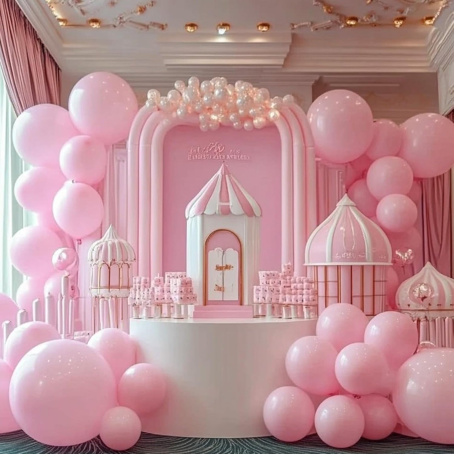 Pink Latex Balloons, 150pcs 5 inches Round Helium Light Pink Balloons for Birthday Baby Shower Wedding Valentine's Day Gender Reveal Birthday Party Decorations