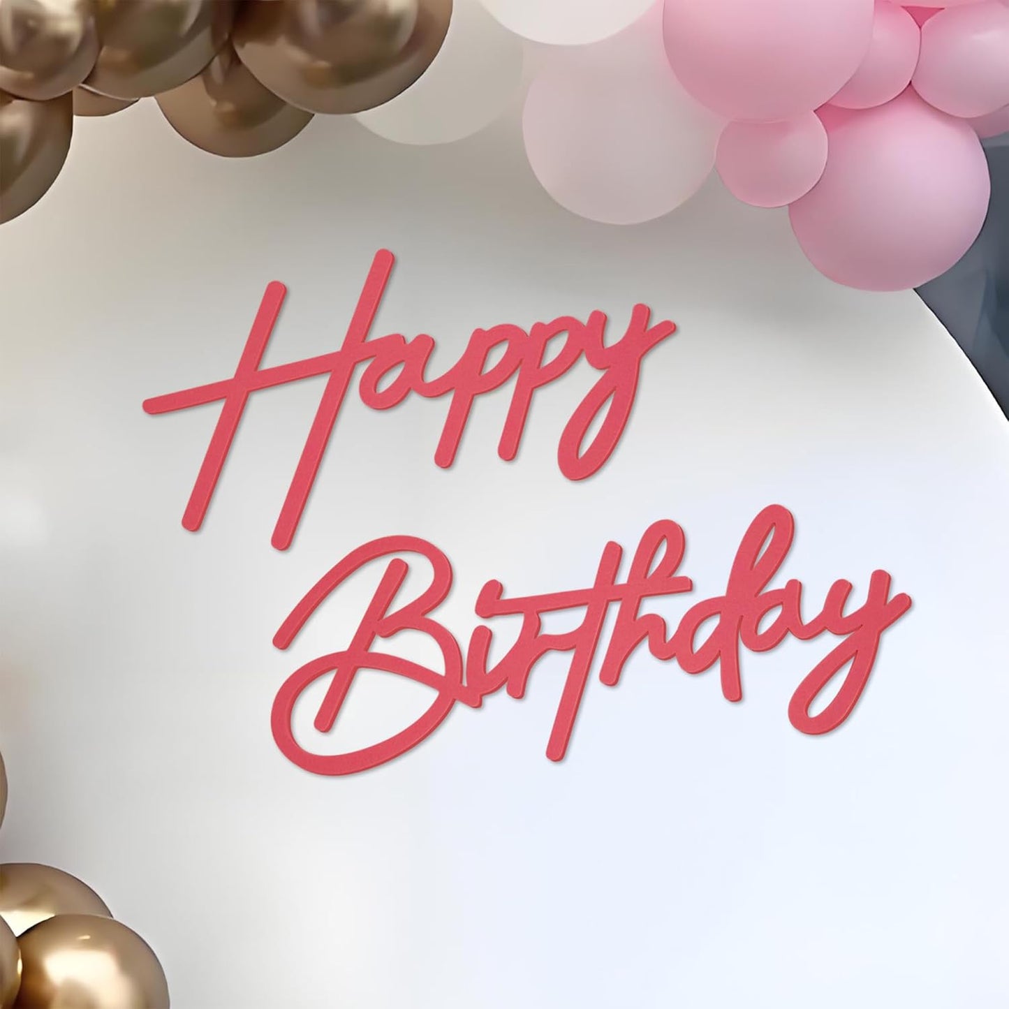 Happy Birthday Sign for Arch Backdrop - Felt Happy Birthday Letters Banner & Sign for Girls, Boys & Adults' Birthday Party Balloon Arch Decorations (Pink)